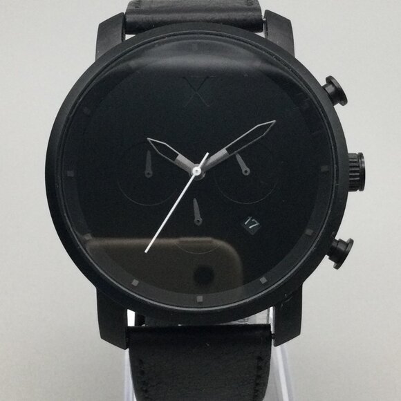 MVMT Other - MVMT Chronograph Watch Men 45mm Ink Black Date 50M Leather Band New Battery